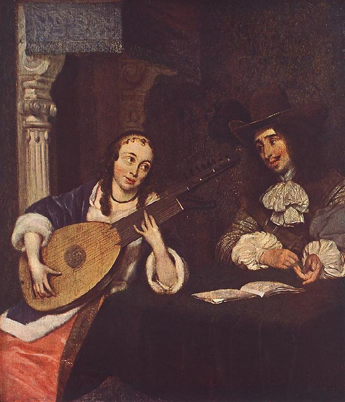 TERBORCH, Gerard Woman Playing the Lute st